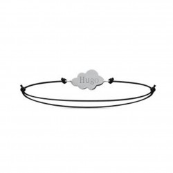 Bracelet gravé prénom nuage sur cordon en argent