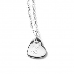 Collier "Mini Coeur penché" - Argent