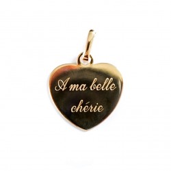 Pendentif Coeur plein - Plaqué or