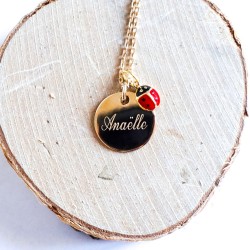 Collier personnalisé jolie Coccinelle - Plaqué or