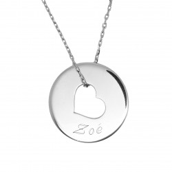 Collier personnalisé Bulle de tendresse "coeur" - Argent