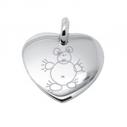 Pendentif personnalisé cœur 19 mm - Argent