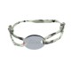 Bracelet cordon Liberty et médaille ovale - Argent