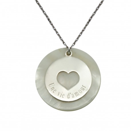 Collier Eclipse de Coeur en Nacre