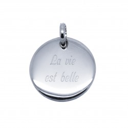 Pendentif personnalisé rond bombé 20 mm - Argent