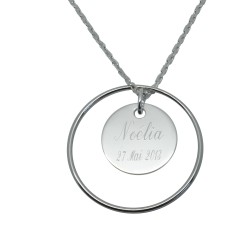 Collier Bulle de tendresse sur médaille - Plaqué or