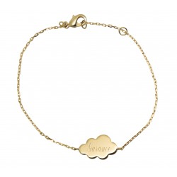 Bracelet personnalisé Sur un nuage - Plaqué or