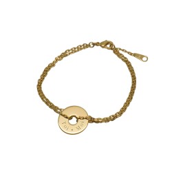 Bracelet personnalisé Bulle de tendresse sur chaîne - Plaqué or