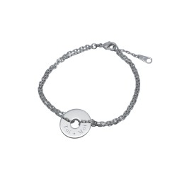 Bracelet personnalisé Bulle de tendresse sur chaîne - Argent