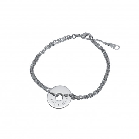 Bracelet Bulle de tendresse sur chaîne - Argent