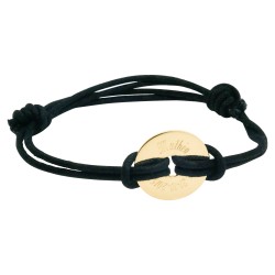 Bracelet personnalisé Bulle de tendresse Double cordon - Plaqué or