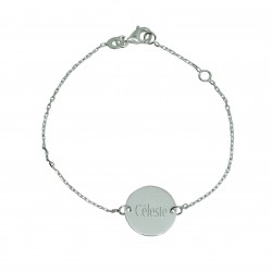 Bracelet personnalisé enfant médaille 14 mm - Argent