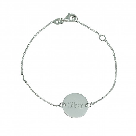 Bracelet médaille 14 mm - Argent