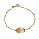 Gourmette d'enfant en or jaune 18K (750°/00), elle est gravée Josette