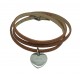 Bracelet personnalisé triple tours - Cuir et Acier