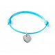 Bracelet personnalisé enfant Mini Coeur sur cordon - Argent