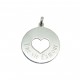 Pendentif personnalisé Rond ajouré Coeur - Argent