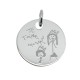 Pendentif personnalisé dessin d'enfant rond 19 mm - Argent