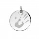 Pendentif personnalisé empreinte main rond 19 mm - Argent