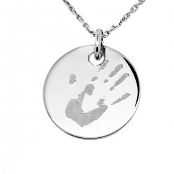 Collier personnalisé médaille 19 mm - Argent