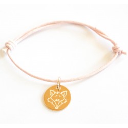 Bracelet enfant gravé animaux coron de coton ciré