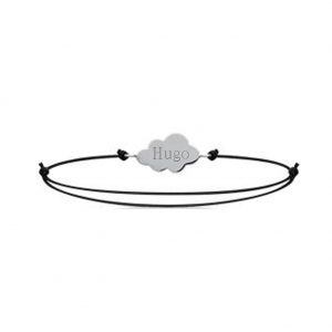 Bijou nuage gravé bracelet cordon